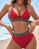 LilyLove® V Neck Chunky Strap Bikini Set