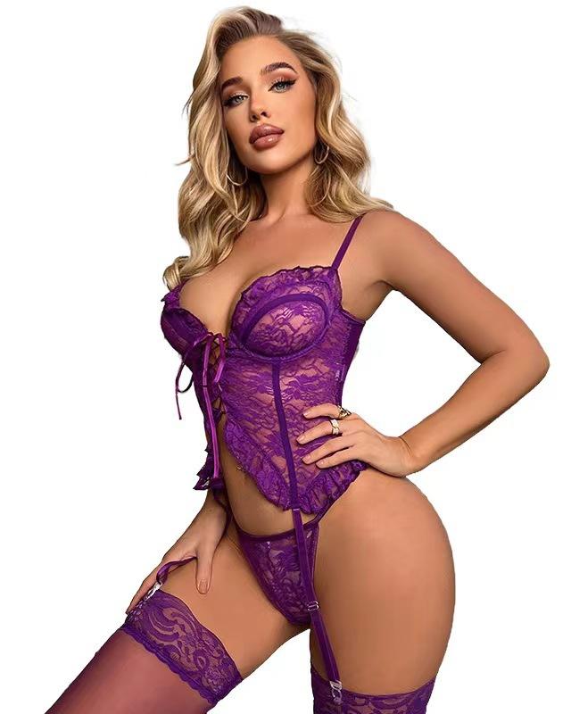 Lily Love® 3pcs Adjustable Strap Backless Lace Lingerie Set