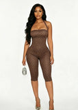 Polka Dot Halter Neck Wide Leg Jumpsuit
