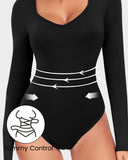 LilyLove® Seamless Long Sleeve V-Neck Sculpting Bodysuit