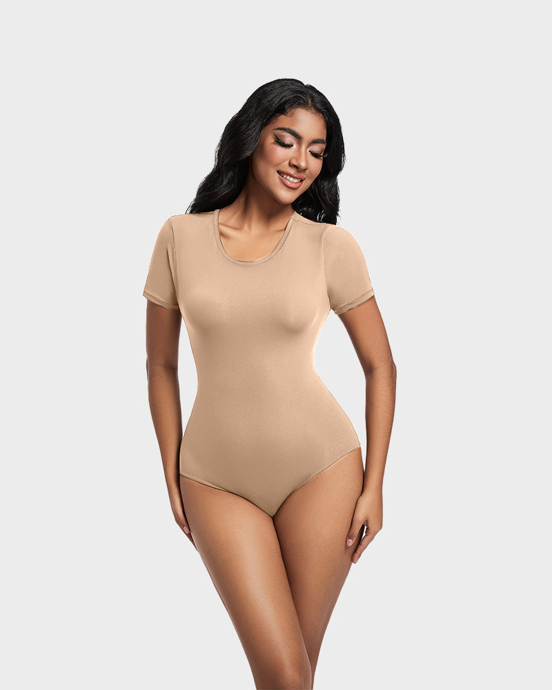 LilyLove® Comfy Sculpt Round Neck T-Shirt Bodysuit