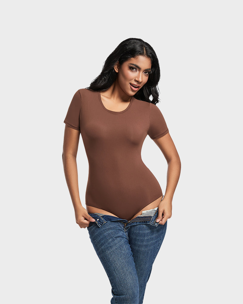 LilyLove® Comfy Sculpt Round Neck T-Shirt Bodysuit