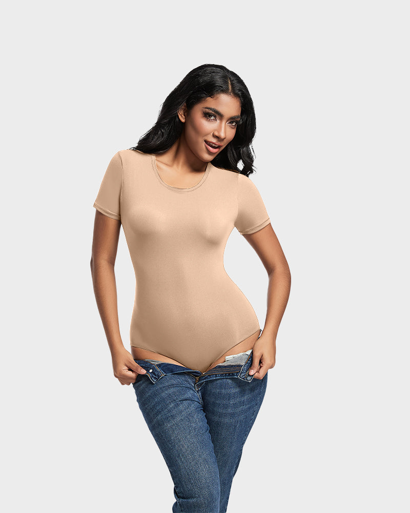 LilyLove® Comfy Sculpt Round Neck T-Shirt Bodysuit