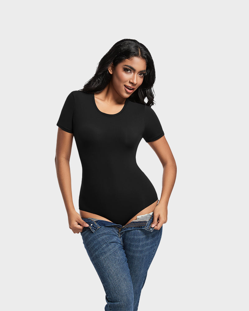 LilyLove® Comfy Sculpt Round Neck T-Shirt Bodysuit