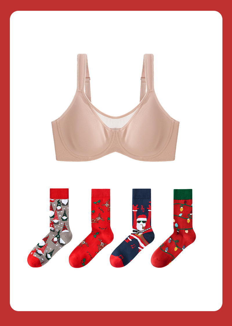 (Xmas Gift Box) Mesh Minimizer Bra