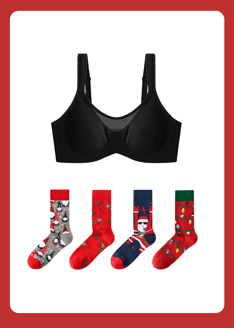 (Xmas Gift Box) Mesh Minimizer Bra